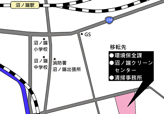 移転先の地図