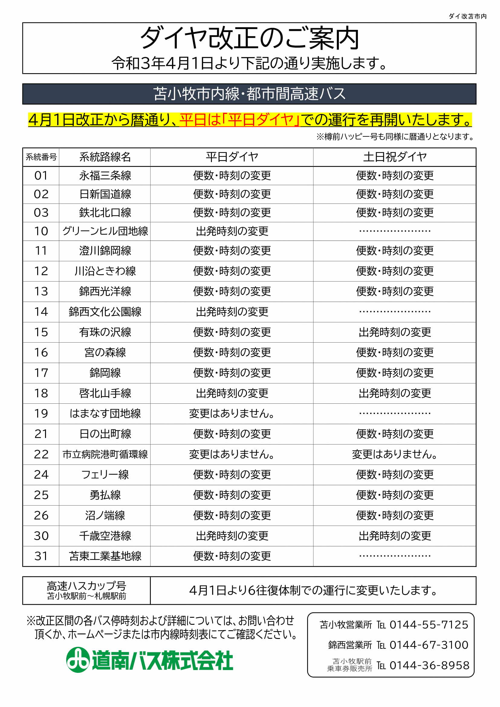 道南バス 時刻表 道南バス 時刻表